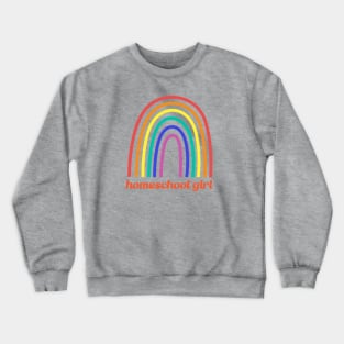 Homeschool Pride Girl Rainbow Crewneck Sweatshirt